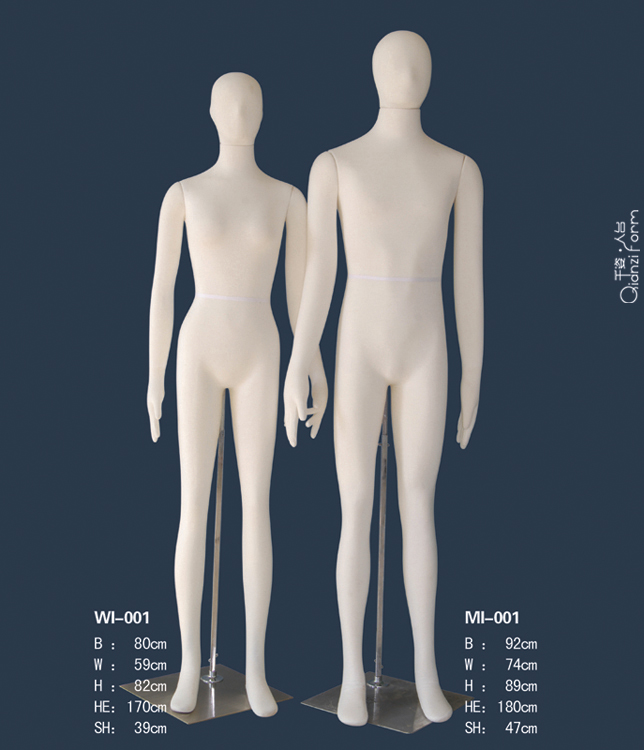 男、女软体包布模特